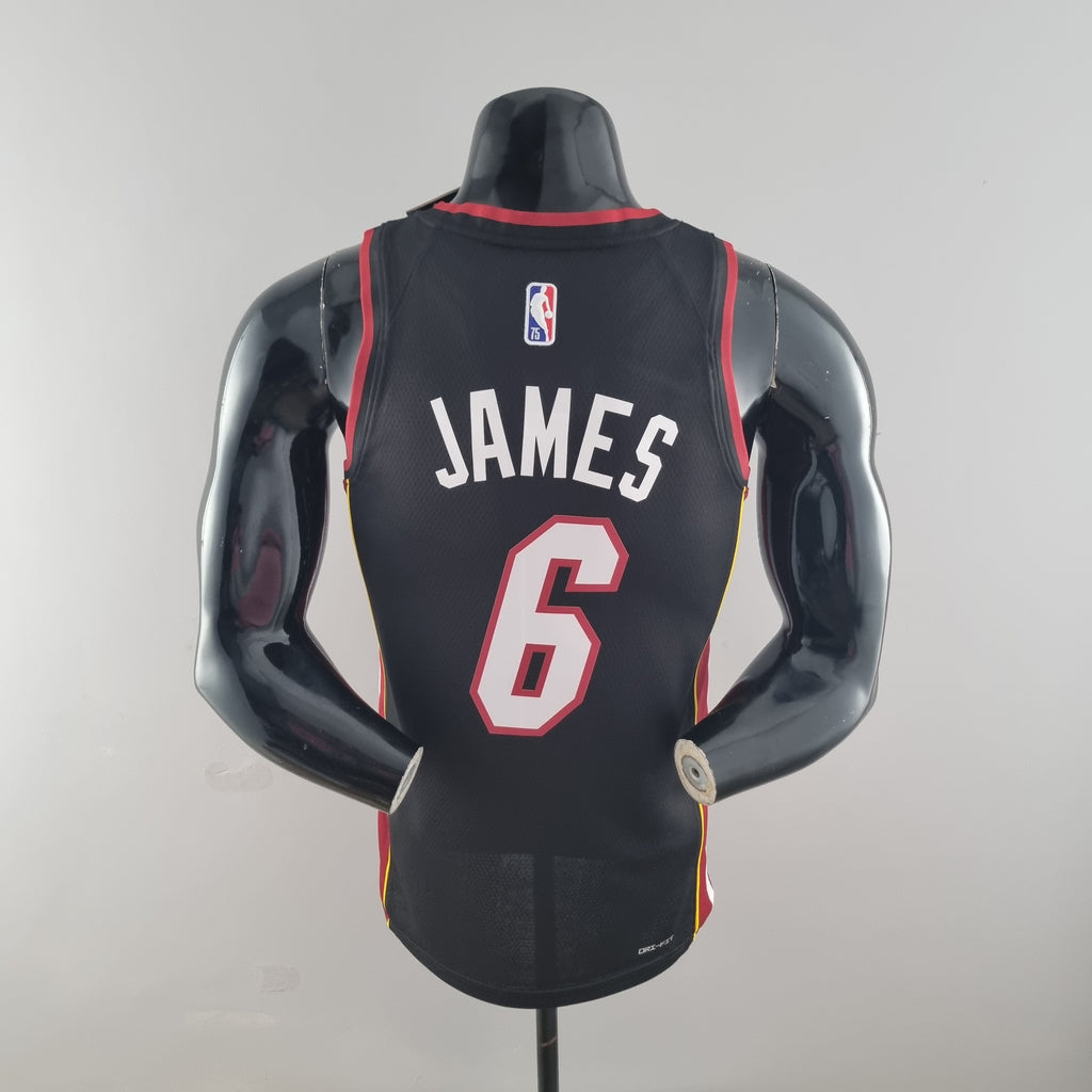 Camiseta NBA Miami Heat #6 James - 75° Cumpleaños Black