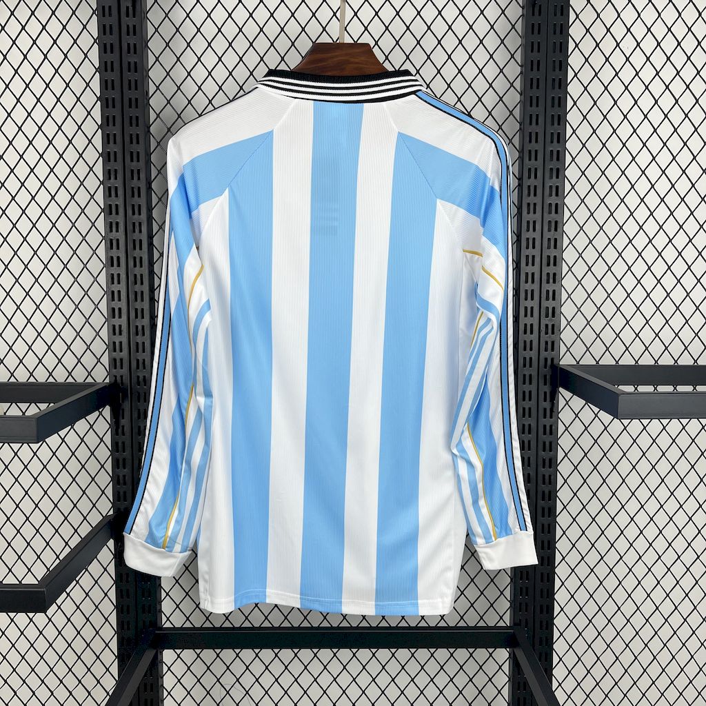 Camiseta Argentina 1998 Casa - (Retro) Manga Larga