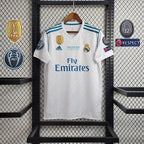 Camiseta Real Madrid 17/18 Casa (Todos os Patches) - (Retro)