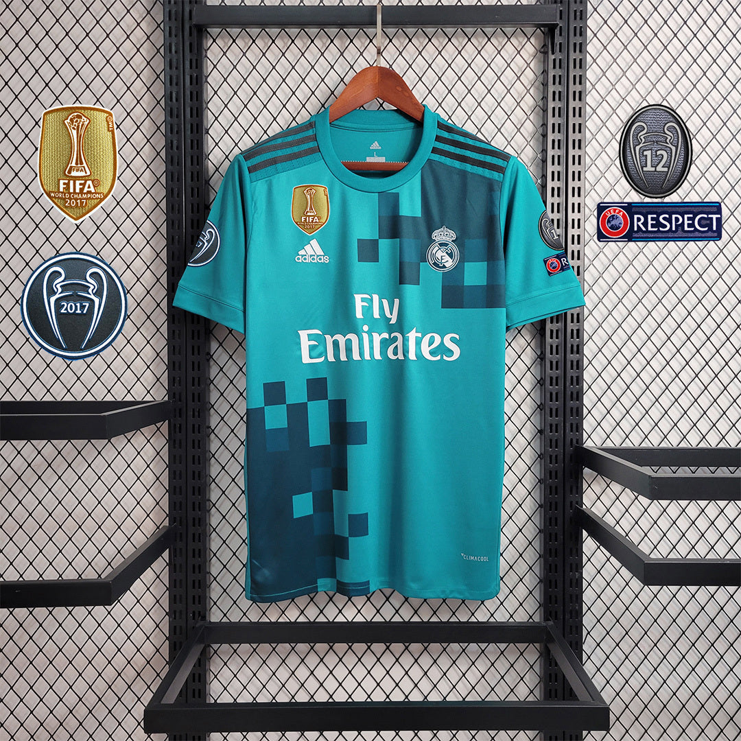 Camiseta Real Madrid 17/18 Terceiro (Todos os Patches) - (Retro)