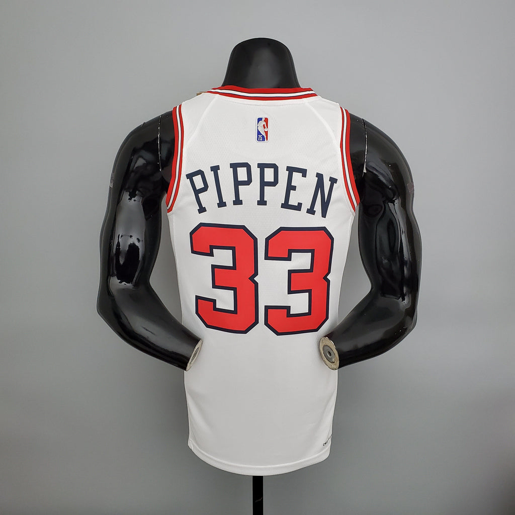 Camiseta NBA Chicago Bulls #33 Pippen - 75° Cumpleaños White