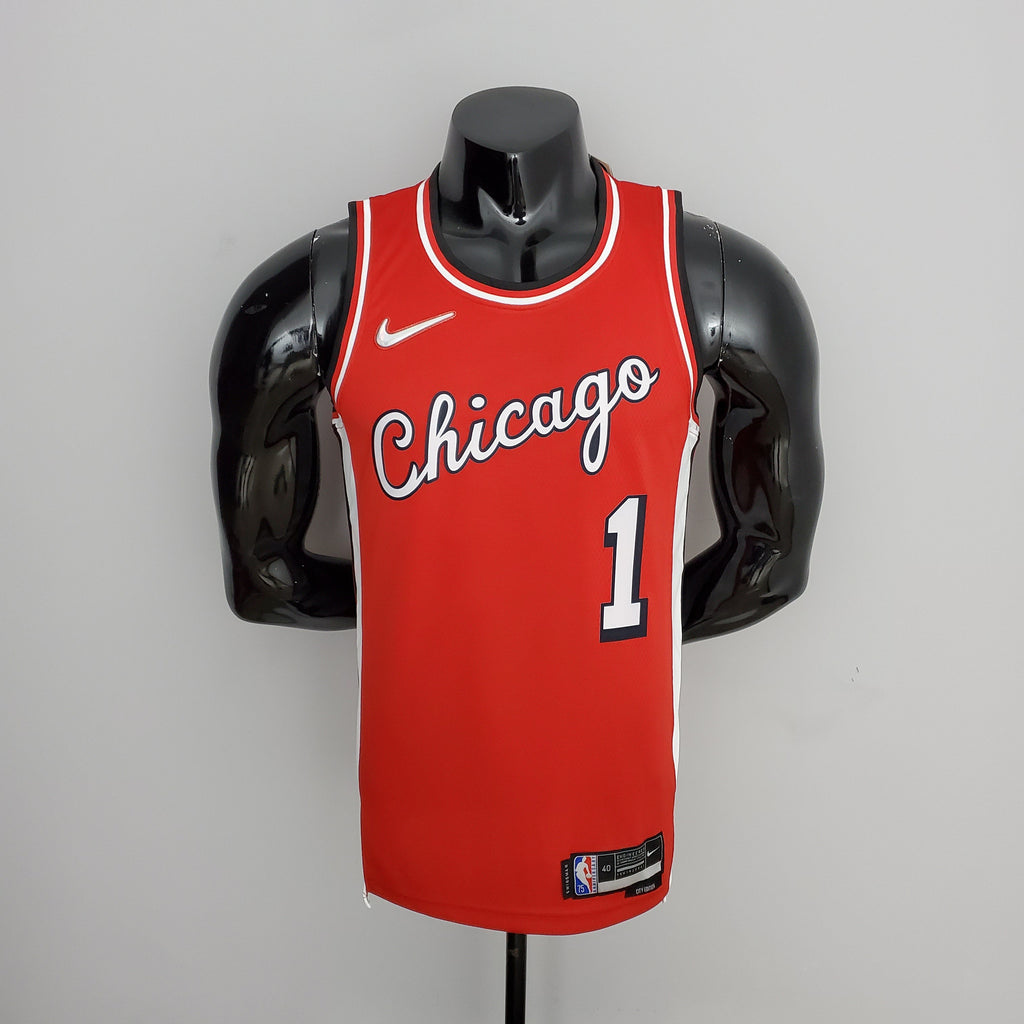 Camiseta NBA Chicago Bulls #1 Rose - 75° Cumpleaños Red