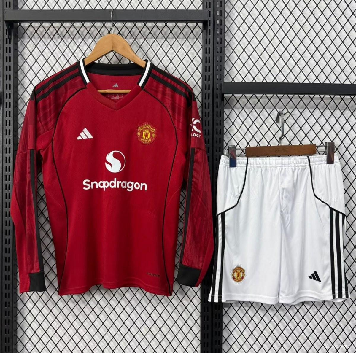 Kit Manchester United 25/26 Casa - (Aficionado) Manga Larga