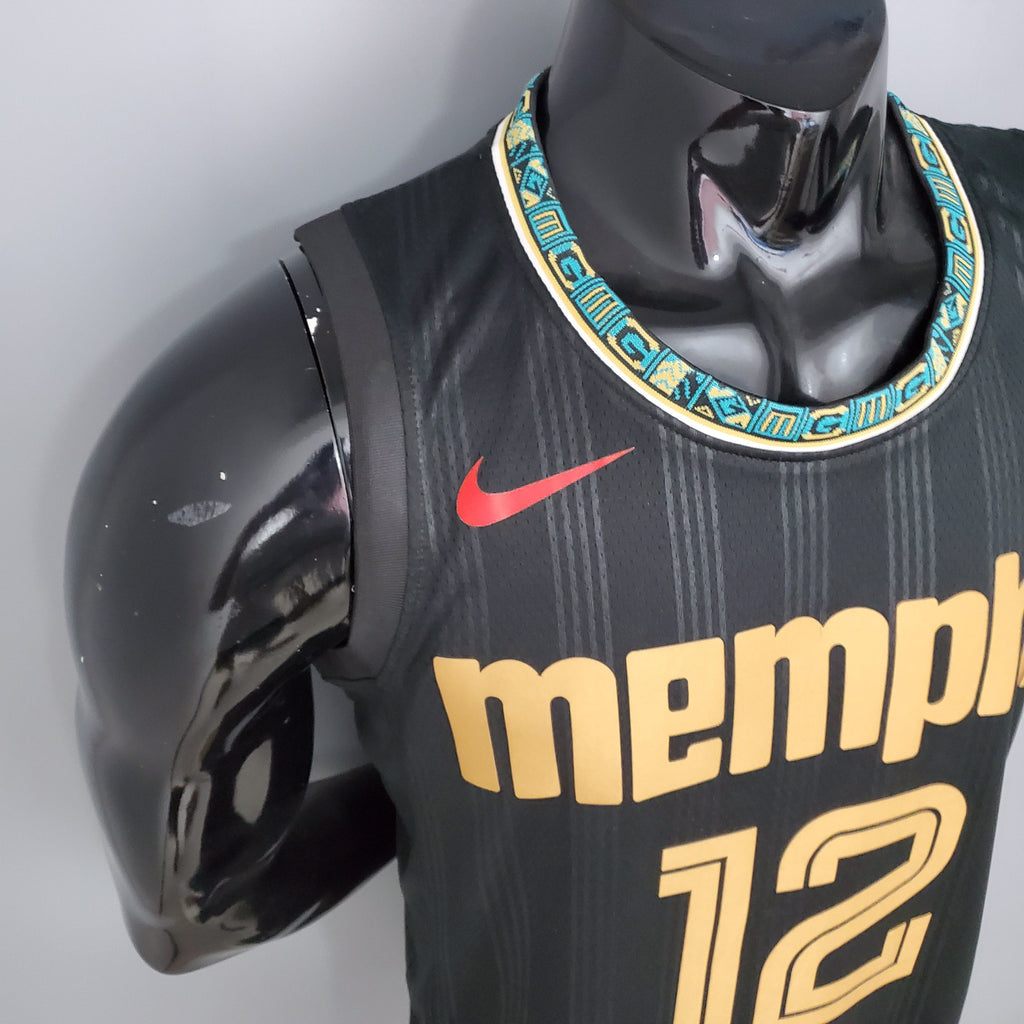 Camiseta NBA Memphis Grizzlies #12 Morant - City Edition Black