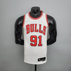 Camiseta NBA Chicago Bulls #91 Rodman - 75° Cumpleaños White