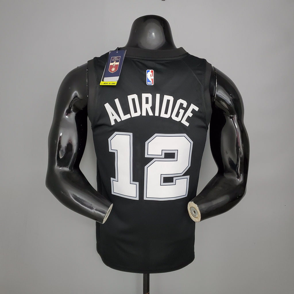 Camiseta NBA San Antonio Spurs #12 Aldridge - City Edition Black