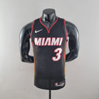 Camiseta NBA Miami Heat #3 Wade - 75° Cumpleaños Black