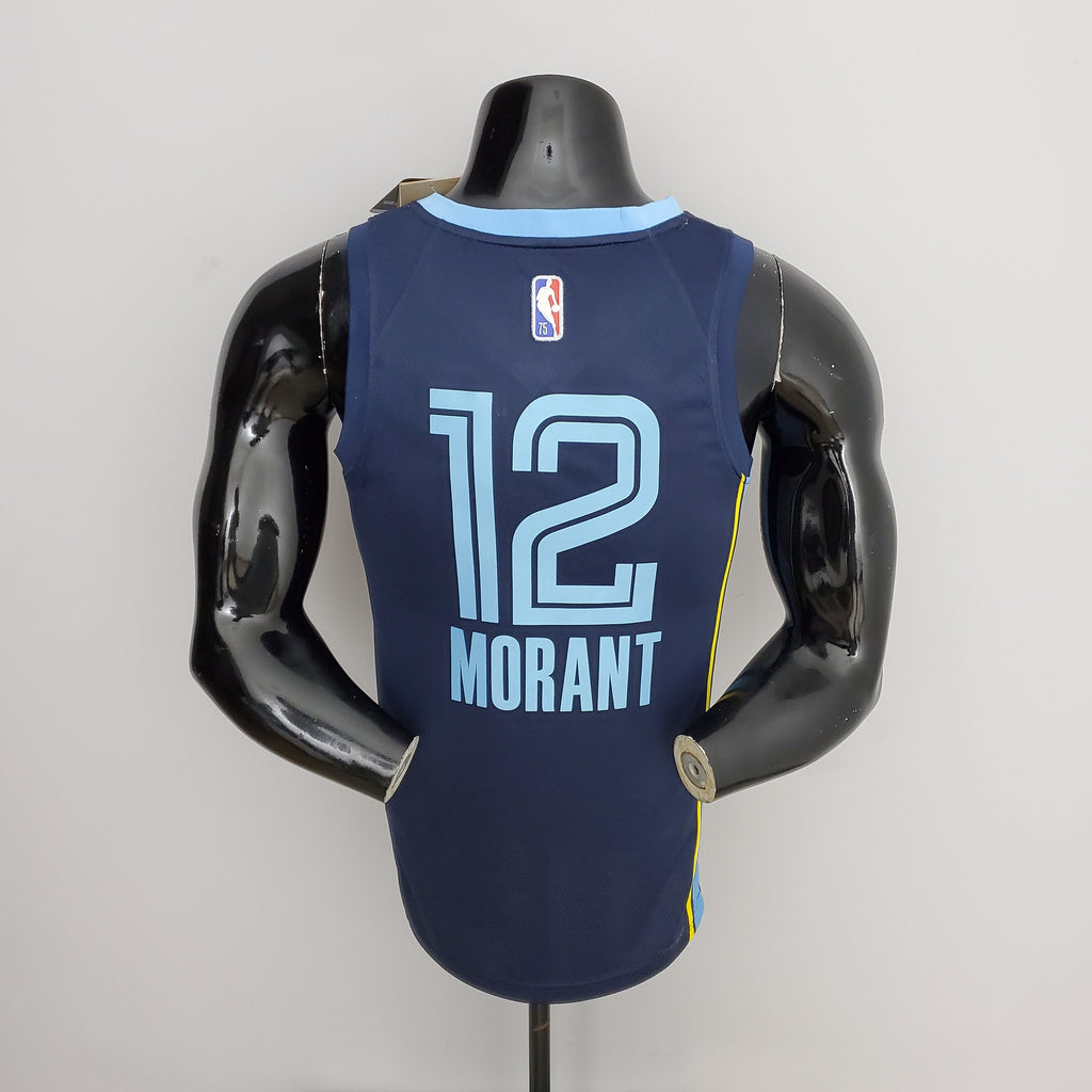 Camiseta NBA Memphis Grizzlies #12 Morant - 75° Cumpleaños Blue