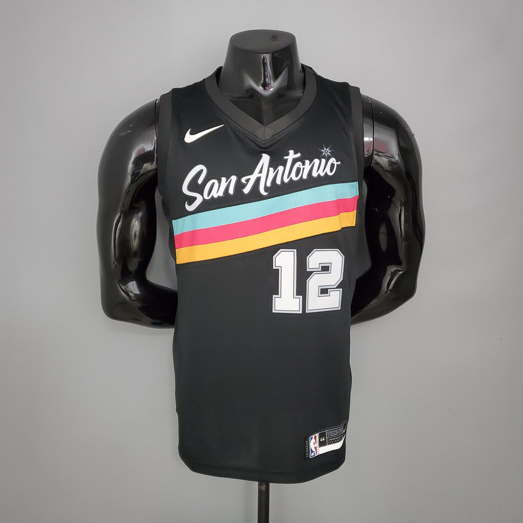 Camiseta NBA San Antonio Spurs #12 Aldridge - City Edition Black