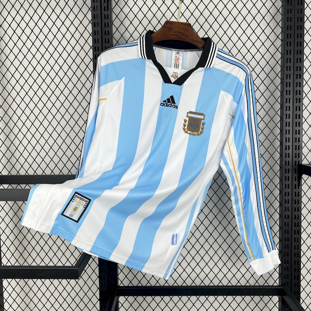 Camiseta Argentina 1998 Casa - (Retro) Manga Larga