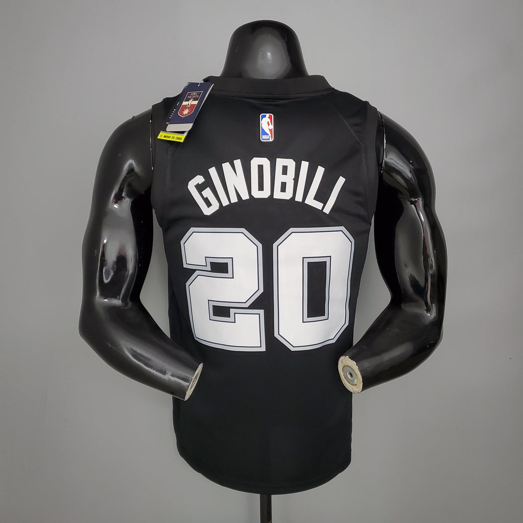 Camiseta NBA San Antonio Spurs #20 Ginobili - City Edition Black