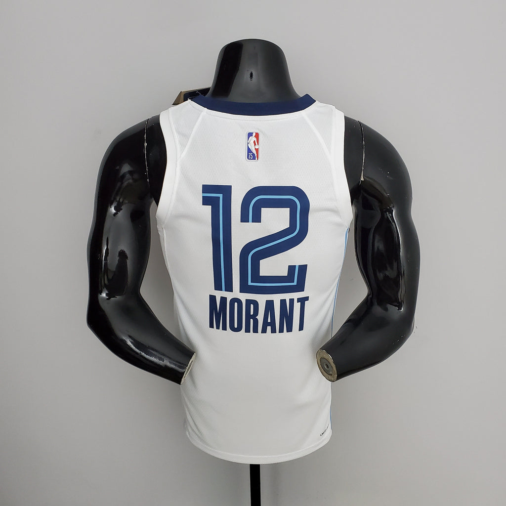 Camiseta NBA Memphis Grizzlies #12 Morant - 75° Cumpleaños White