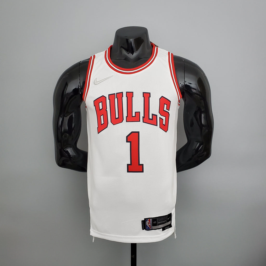 Camiseta NBA Chicago Bulls #1 Rose - 75° Cumpleaños White