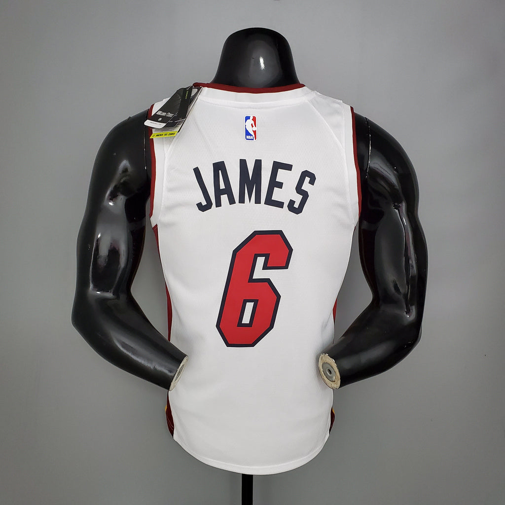 Camiseta NBA Miami Heat #6 James - 75° Cumpleaños White