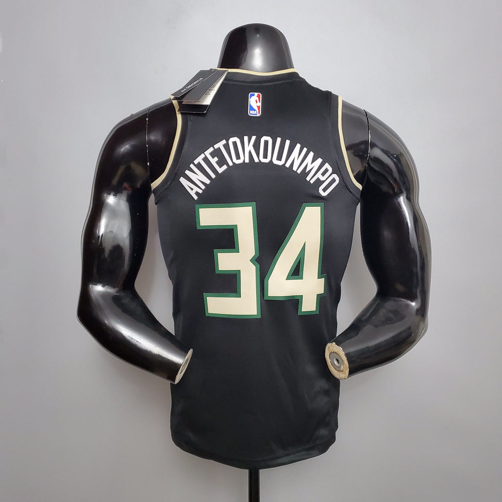Camiseta NBA Milwalkee Bucks #34 Antetokounmpo - Theme Black