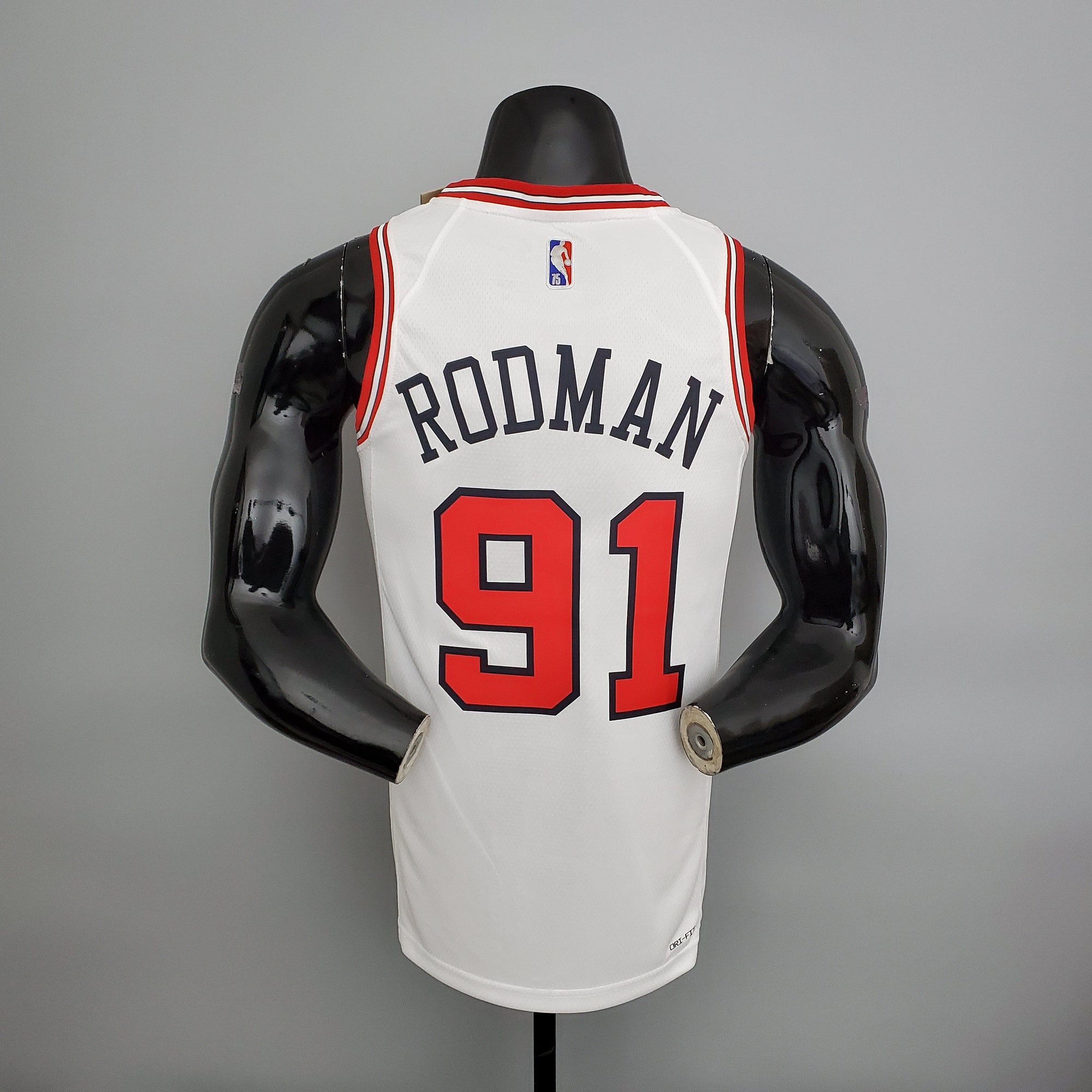 Camiseta NBA Chicago Bulls #91 Rodman - 75° Cumpleaños White