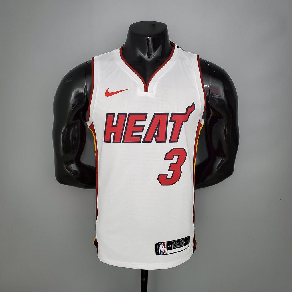 Camiseta NBA Miami Heat #3 Wade - 75° Cumpleaños White