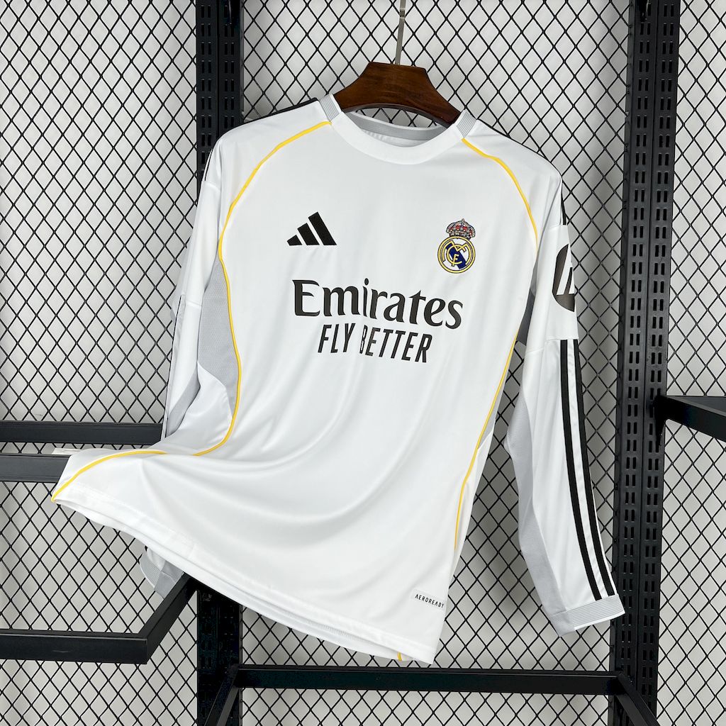 Camiseta Real Madrid 25/26 Casa - (Aficionado) Manga Larga