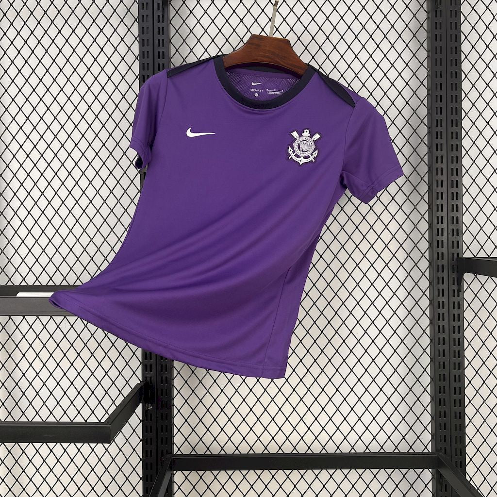 Camiseta Corinthians 2025 Treino Casa - (Feminina)